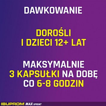 IBUPROM MAX SPRINT - 20 kaps. - szybkie wchłanianie - cena, opinie, wskazania - obrazek 2 - Apteka internetowa Melissa