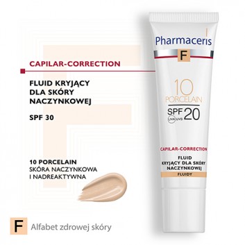 PHARMACERIS F Fluid kryjący dla skóry naczynkowej SPF20 10 porcelain - 30 ml - obrazek 2