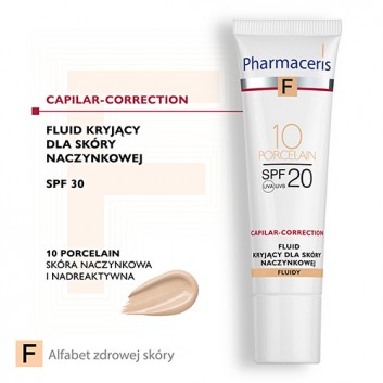 PHARMACERIS F Fluid kryjący dla skóry naczynkowej SPF20 10 porcelain - 30 ml - obrazek 2 - Apteka internetowa Melissa