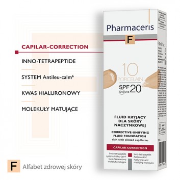 PHARMACERIS F Fluid kryjący dla skóry naczynkowej SPF20 10 porcelain - 30 ml - obrazek 3 - Apteka internetowa Melissa