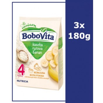 BOBOVITA Kaszka ryżowa o smaku bananowym - 3 x 180 g - obrazek 1 - Apteka internetowa Melissa