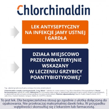 Chlorchinaldin, 2 mg, tabletki do ssania o smaku czarnej porzeczki, 40 sztuk - obrazek 3