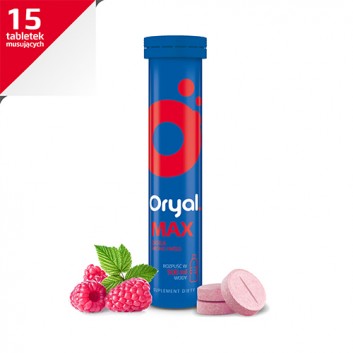 Oryal Max, tabletki musujące, smak malinowy, 15 sztuk - obrazek 2