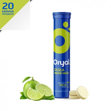 ORYAL Elektrolity o smaku limonkowo-cytrynowym - 20 tabl. musujących - obrazek 2