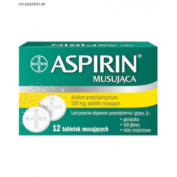 Aspirin Musująca (Ultra fast), na przeziębienie i grypę, 12 tabletek musujących - obrazek 1 - Apteka internetowa Melissa
