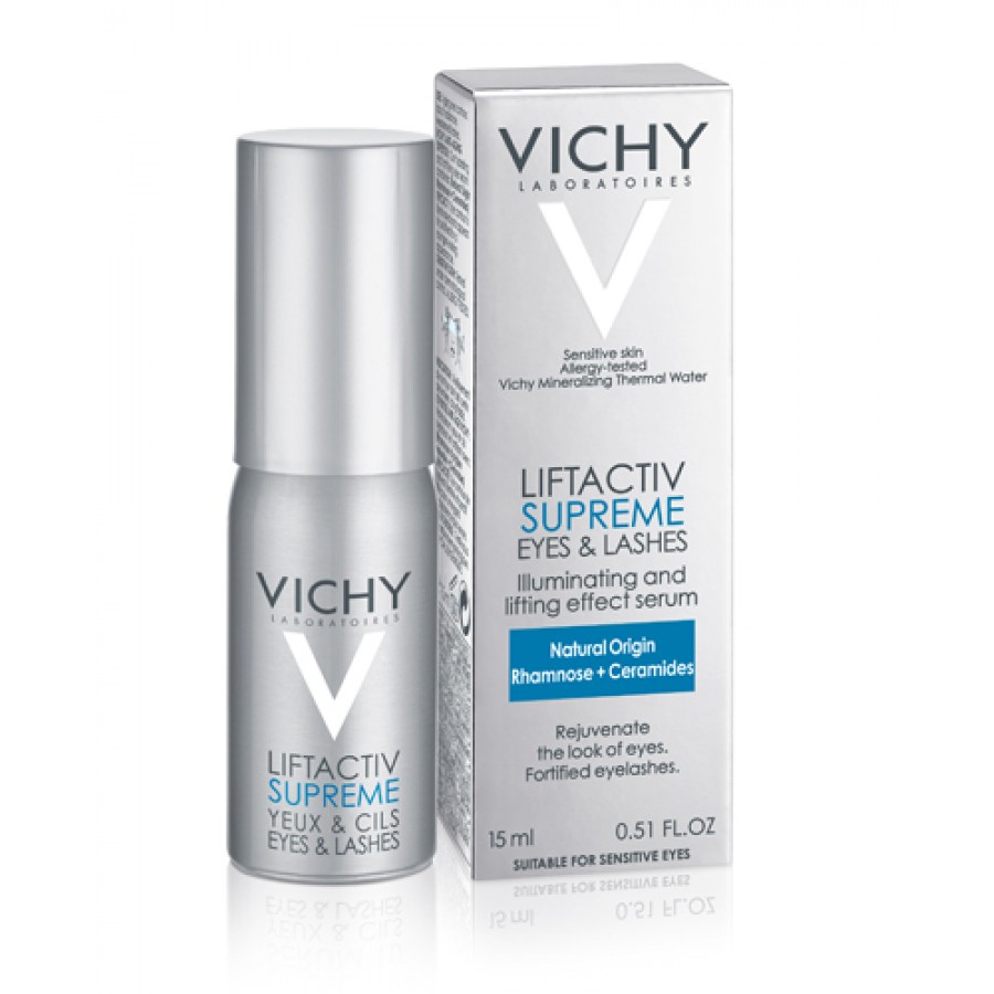 VICHY LIFTACTIV SUPREME SERUM 10 Oczy i Rzęsy Serum przeciwzmarszczkowe i wzmacniające rzęsy - 15 ml + VICHY LIFTACTIV SUPREME krem SPF 30, 15 ml - obrazek 1 - Apteka internetowa Melissa