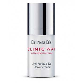 Dr Irena Eris Clinic Way Dermokrem pod oczy redukujący objawy zmęczenia 1°+ 2° - 15 ml Na pierwsze zmarszczki + Dr Irena Eris CLINIC WAY czerwona kosmetyczka, 1 szt.