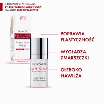 Dr Irena Eris Clinic Way Dermokrem pod oczy intensywnie liftingujący 3°+ 4° - 15 ml - cena, opinie, wskazania - obrazek 4 - Apteka internetowa Melissa