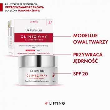 Dr Irena Eris Clinic Way Dermokrem modelujący kontur twarzy 4° na dzień, Po 60. roku życia, 50 ml - obrazek 3