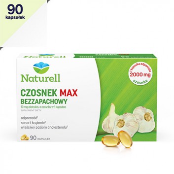 Naturell Czosnek Max Bezzapachowy, kapsułki, 90 sztuk