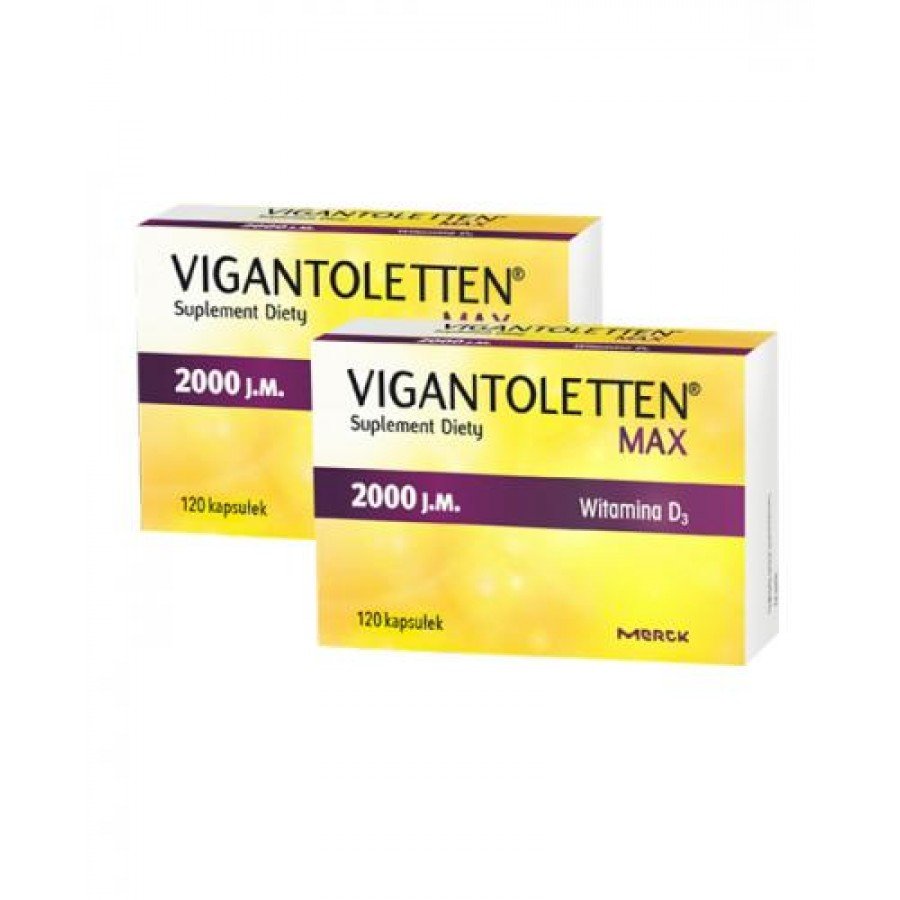 VIGANTOLETTEN MAX Witamina D3 2000 j.m., kapsułki, 2 x 120 sztuk