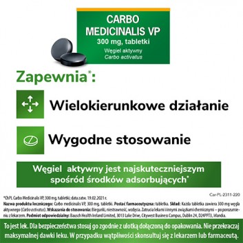 CARBO MEDICINALIS Węgiel leczniczy, 20 tabletek - obrazek 5 - Apteka internetowa Melissa