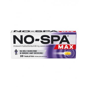 NO-SPA MAX 80 mg, 20 tabletek. Na ból brzucha, skurcze, cena, właściwości, skład - obrazek 1 - Apteka internetowa Melissa