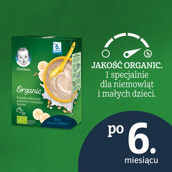 GERBER ORGANIC Kaszka mleczna pszenno-owsiana bananowa, po 6. miesiącu - 240 g - obrazek 3 - Apteka internetowa Melissa