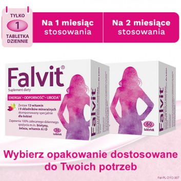FALVIT Wspomaga organizm kobiety - 30 tabl. - cena, opinie, wskazania - obrazek 5 - Apteka internetowa Melissa