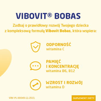 VIBOVIT BOBAS Waniliowy - 30 sasz. - obrazek 2 - Apteka internetowa Melissa