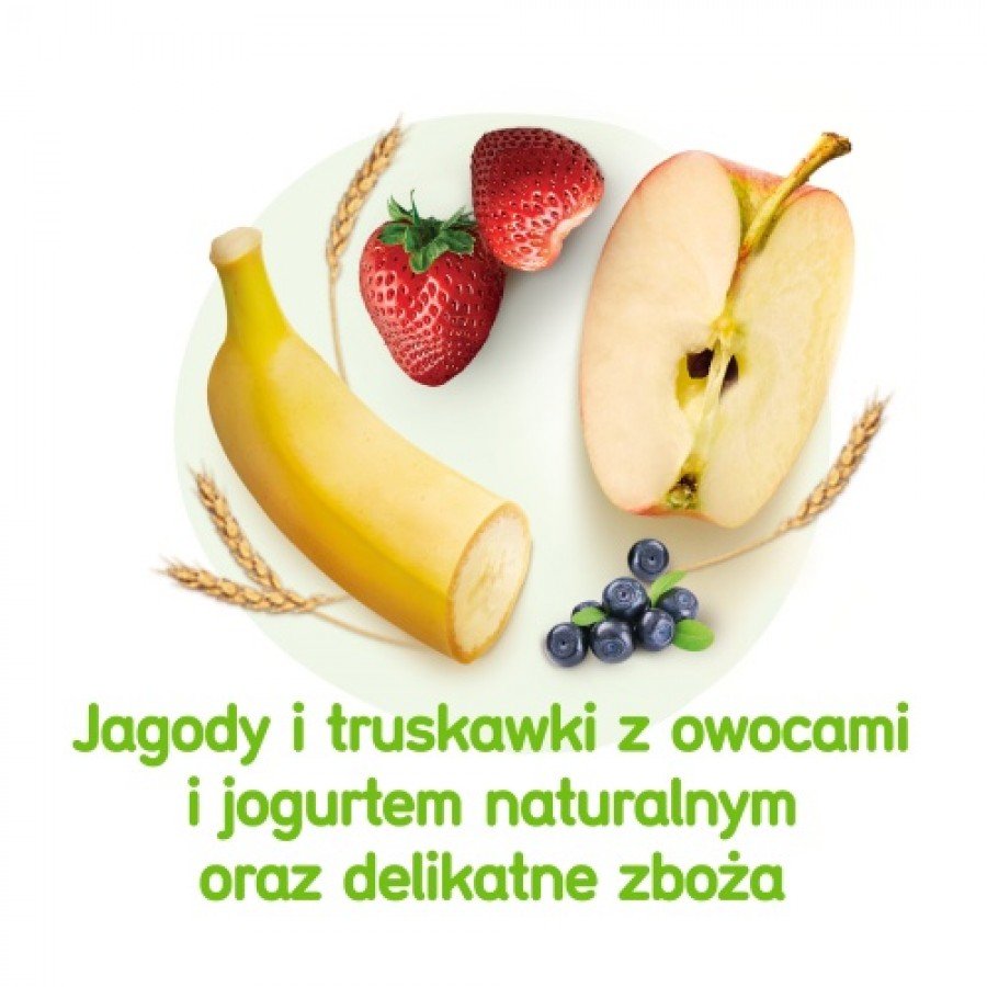 BOBOVITA  MUS Jagody i truskawki z owocami i jogurtem oraz delikatne zboża, po 10 miesiącu - 80 g - obrazek 3 - Apteka internetowa Melissa