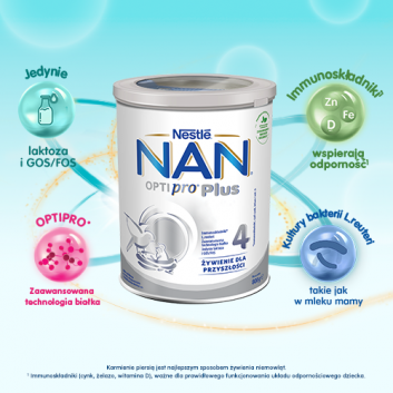 Nestle NAN OPTIPRO Plus 4 Mleko modyfikowane junior dla dzieci po 2 roku - 800 g (puszka) - obrazek 2 - Apteka internetowa Melissa