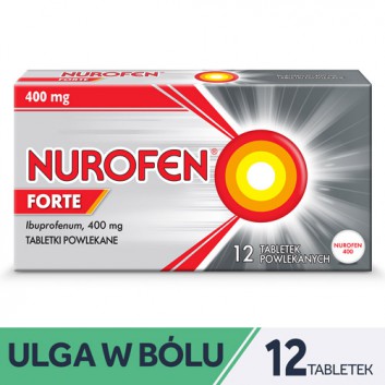 Nurofen Forte ibuprofen 400 mg na silny ból i gorączkę tabletki, 12 sztuk  - obrazek 1 - Apteka internetowa Melissa