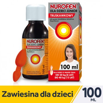 Nurofen dla dzieci Junior truskawkowy, (40 mg/ml), zawiesina doustna, 100 ml