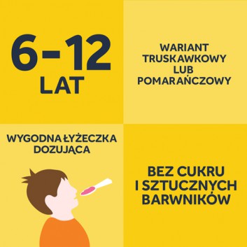 Nurofen dla dzieci Junior truskawkowy, (40 mg/ml), zawiesina doustna, 100 ml - obrazek 2