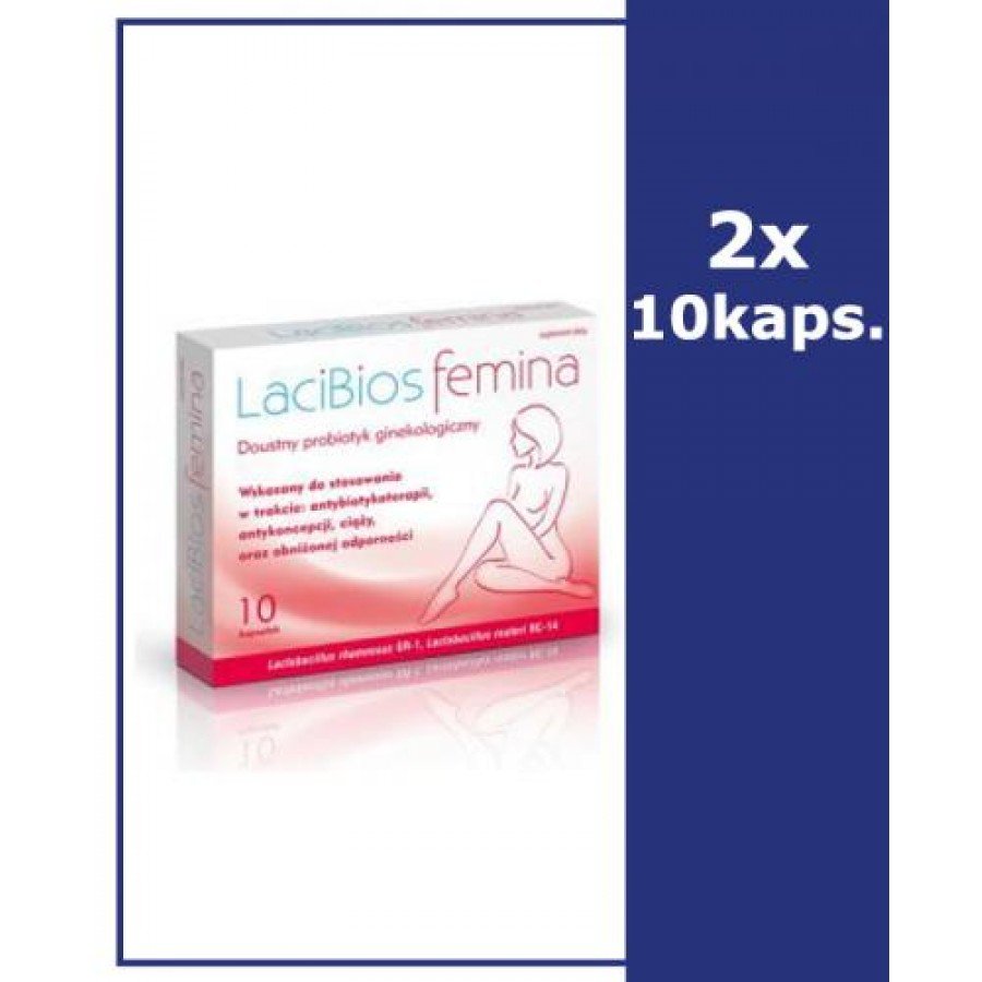 LACIBIOS FEMINA Doustny probiotyk ginekologiczny - 2 x 10 kaps.  - obrazek 1 - Apteka internetowa Melissa