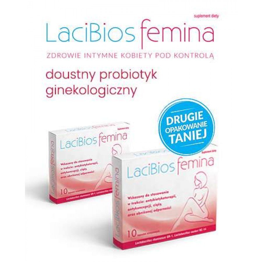 LACIBIOS FEMINA Doustny probiotyk ginekologiczny - 2 x 10 kaps.  - obrazek 2 - Apteka internetowa Melissa