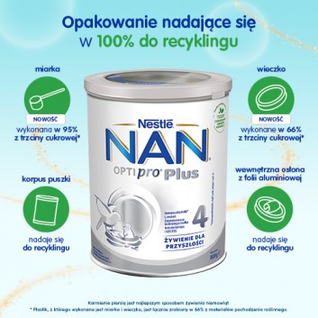 Nestle NAN OPTIPRO Plus 4 Mleko modyfikowane junior dla dzieci po 2 roku- 4 x 800 g - obrazek 3 - Apteka internetowa Melissa