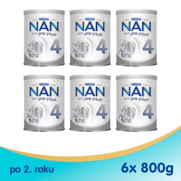 Nestle NAN OPTIPRO Plus 4 Mleko modyfikowane junior dla dzieci po 2 roku - 6 x 800 g - obrazek 1 - Apteka internetowa Melissa