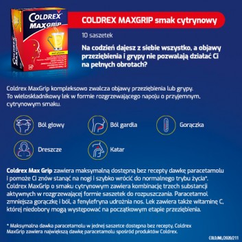 COLDREX JUNIOR C Smak cytrynowy - 10 sasz. - obrazek 5 - Apteka internetowa Melissa