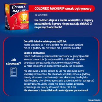 COLDREX JUNIOR C Smak cytrynowy - 10 sasz. - obrazek 8 - Apteka internetowa Melissa