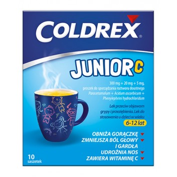 COLDREX JUNIOR C Smak cytrynowy - 10 sasz. - obrazek 1 - Apteka internetowa Melissa