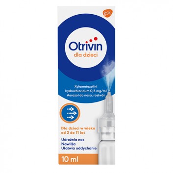 Otrivin 0,05%, (0,5 mg/ml), dla dzieci, aerozol do nosa, 10 ml - obrazek 2