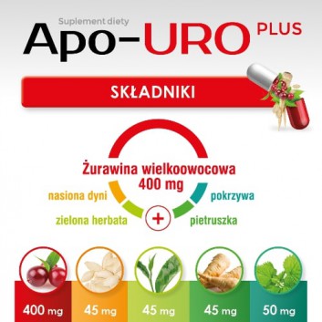 APO-URO PLUS 500 mg, 30 kaps., żurawina, cena, opinie, wskazania - obrazek 3 - Apteka internetowa Melissa