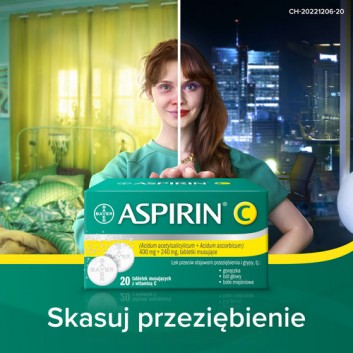 Aspirin C, 400 mg + 240 mg, tabletki musujące, 20 sztuk - obrazek 2