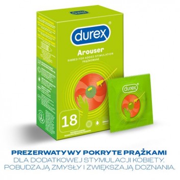 DUREX AROUSER Prezerwatywy nawilżane i prążkowane, 18 szt. - cena, opinie, właściwości - obrazek 3 - Apteka internetowa Melissa