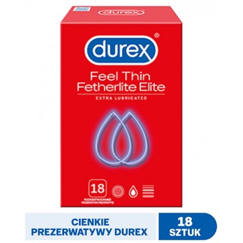DUREX FETHERLITE ELITE Prezerwatywy supercienkie, 18 szt. - cena, opinie, właściwości - obrazek 1 - Apteka internetowa Melissa