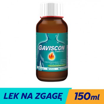 GAVISCON Zawiesina doustna, 150 ml, na zgagę, cena, opinie, właściwości 