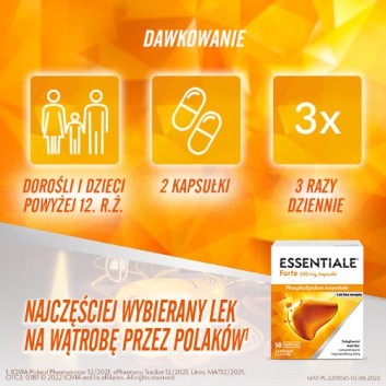 ESSENTIALE FORTE 300 mg, 50 kapsułek, Na wątrobę. - obrazek 6 - Apteka internetowa Melissa