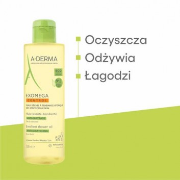 A-Derma Exomega Control Olejek emolient pod prysznic, 500 ml - obrazek 3 - Apteka internetowa Melissa