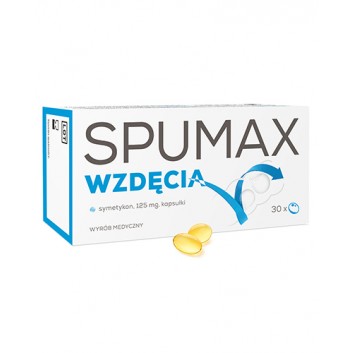 SPUMAX WZDĘCIA 125 mg - 30 kaps. Usuwa uczucie wzdęcia, pełności i łagodzi problemy trawienne.