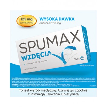 SPUMAX WZDĘCIA 125 mg - 30 kaps. Usuwa uczucie wzdęcia, pełności i łagodzi problemy trawienne. - obrazek 3