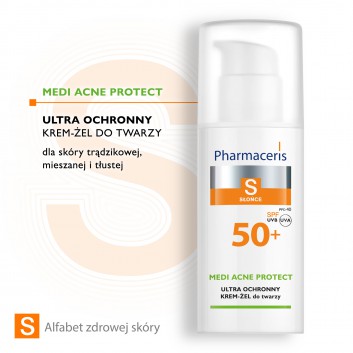 PHARMACERIS S MEDI ACNE PROTECT Krem ochronny na słońce dla skóry trądzikowej SPF50+ - 50 ml - obrazek 2 - Apteka internetowa Melissa