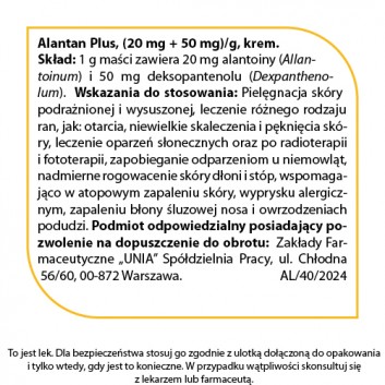 ALANTAN PLUS Krem na skórę dla niemowląt na podrażnienia i niewielkie rany, 35 g  - obrazek 2