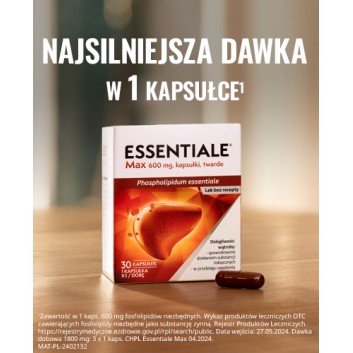 Essentiale Max 600 mg, kapsułki, 30 sztuk - obrazek 2
