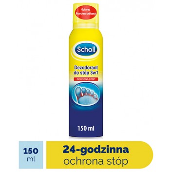 SCHOLL Dezodorant do stóp 3w1, ochrona przeciwgrzybicza, 150 ml - obrazek 1 - Apteka internetowa Melissa