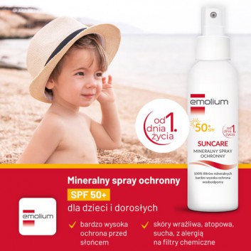 EMOLIUM SUNCARE Mineralny spray ochronny SPF50+, 100 ml - obrazek 3 - Apteka internetowa Melissa