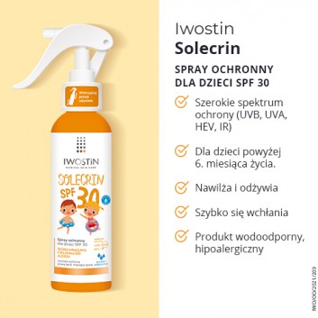 IWOSTIN SOLECRIN Spray ochronny dla dzieci SPF30 - 150 ml - obrazek 3 - Apteka internetowa Melissa