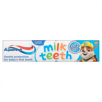 Aquafresh Milk Teeth Psi Patrol Pasta do zębów dla dzieci w wieku 0-2 lata, 50 ml - obrazek 2 - Apteka internetowa Melissa