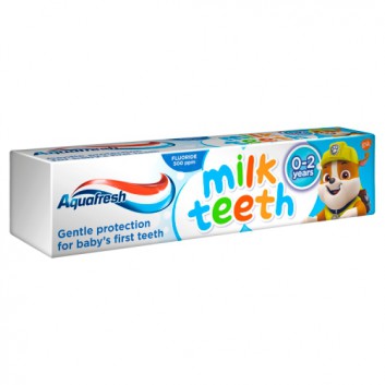 Aquafresh Milk Teeth Psi Patrol Pasta do zębów dla dzieci w wieku 0-2 lata, 50 ml - obrazek 4 - Apteka internetowa Melissa